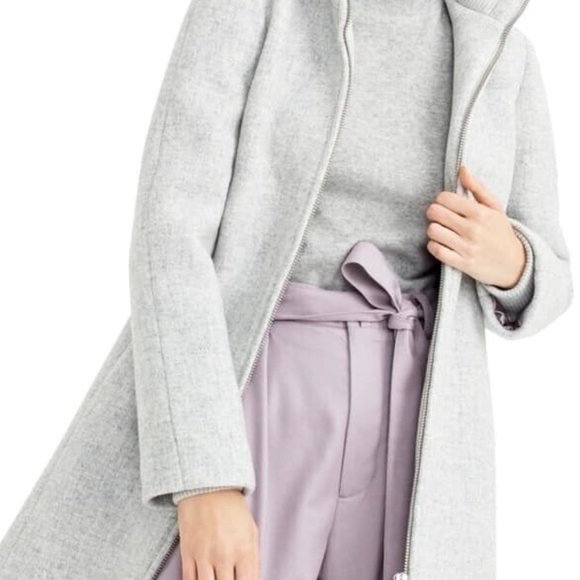 NWT J.Crew Wool Lodge Coat, Heather Grey, Petite 2 - Picture 3 of 4